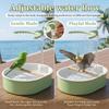 Automatic Parrot Bathtub Adjustable Water Flow Electric Bird Shower Bath with Wooden Stand Rod Bird Cage Accessory Pet Supplies