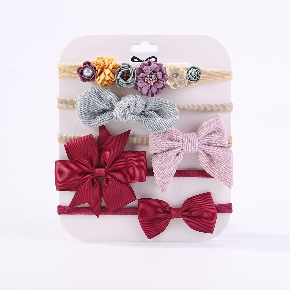 10Pcs Luxury Nylon Elastic Headband Flower Lace Hair Ties  for Baby Girl Infant Newborn Toddler