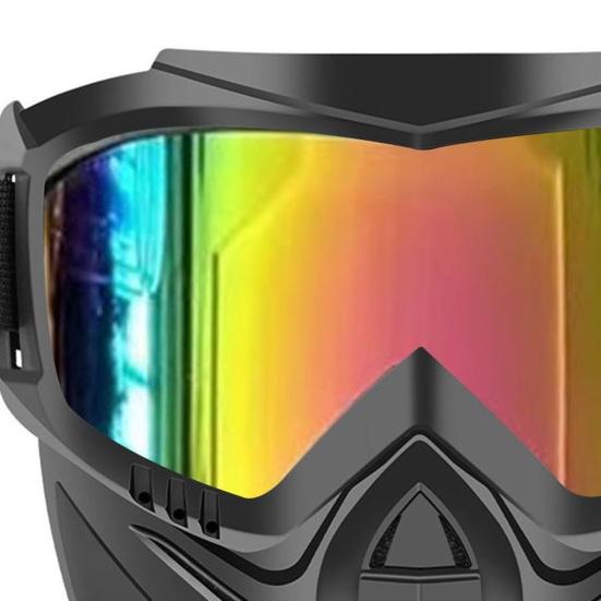 Pełnotwarzowa Maska z Odpinanymi Goglami, Przeciwmgielna Ochrona UV Wiatroszczelna Osłona Twarzy, Maska Gogle do Spawania, Jazdy na Motocyklu, Jazdy na Rowerze