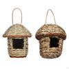 Grass Hanging Bird House Cages Shelter Roosting Nest Hand Woven Hut for Hummingbird