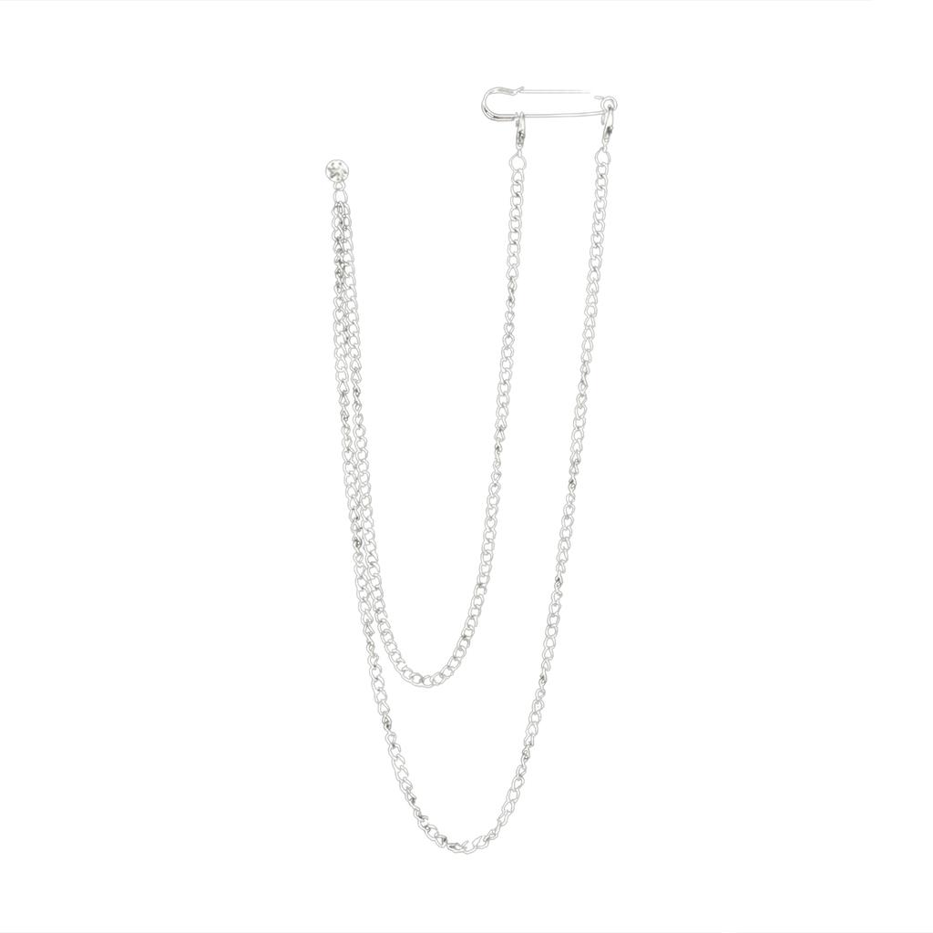 Men Brooch Long Chain - High-end Fine Workmanship, Match Clothes, Luxury Polished Coat Collar Pin
