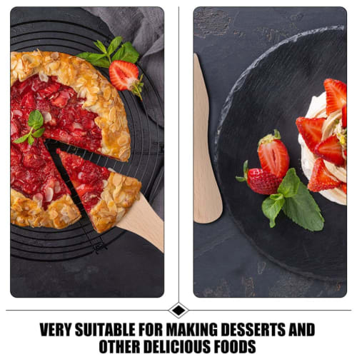 STOBAZA 5-Piece Small Wooden Spatula, Butter Cake Spatula, Cream Spatula, Wooden Cake Scraper, Mini Turner, Cooking Shovel, Multipurpose Spatula for H