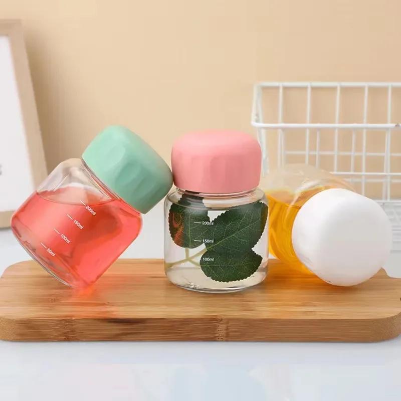 300ml High Borosilicate Glass Water Cup Transparent with Scale Mini Fat Cup Portable Juice Mug Drink Container Travel Home Gift