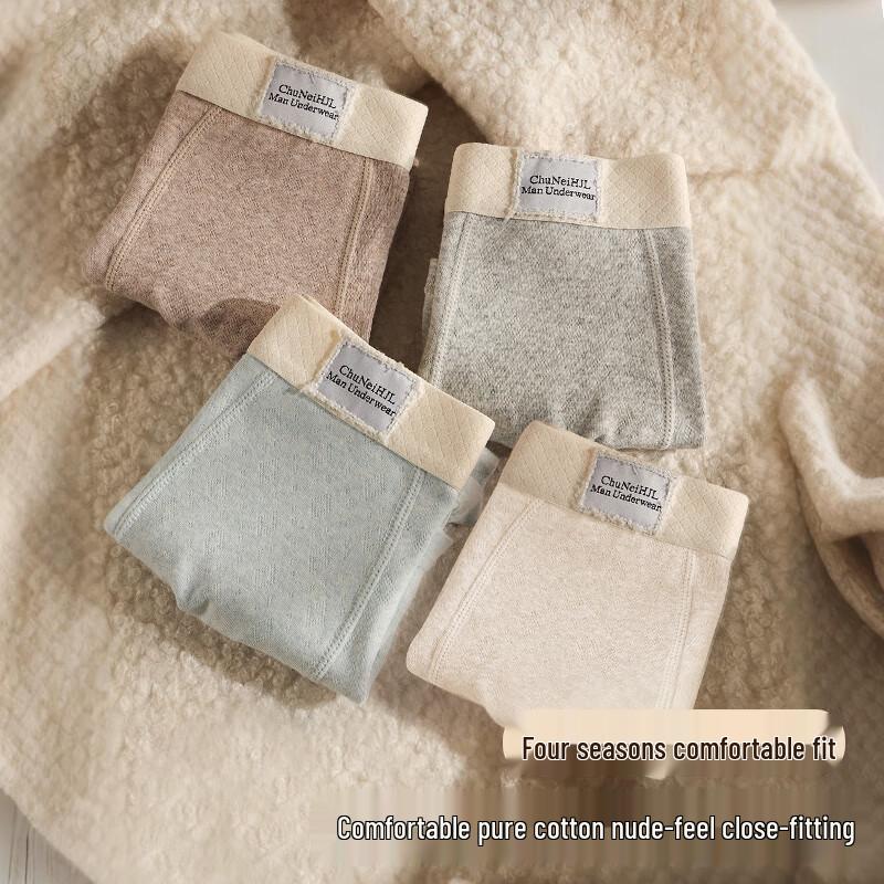 FitonTon Men's Pure Cotton Antibacterial Boxer Briefs