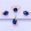 Exquisite Russian Purple Gold Inlaid Bluestone Earrings Mori-Plated Rose Gold Temperament High-End Colored Gold Earrings Women