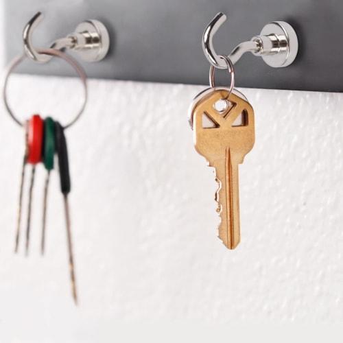 MAGXCENE 12-Piece Set of Super Strong Magnetic Hooks, 16mm Diameter, 6kg Load Capacity, Rust-Resistant, Strong Storage Hooks, Wall-Mounted Hooks with