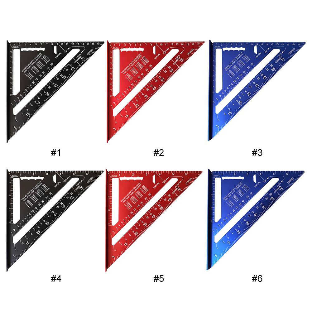 7 Inch Triangle Ruler Aluminum Alloy Measuring Square Ruler High Precision Metric Imperial Angle Ruler Wood Working Tools