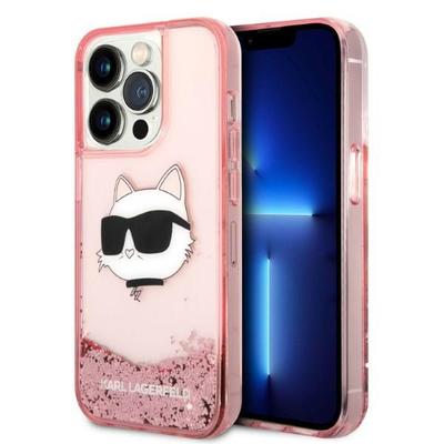 Karl Lagerfeld KLHCP14LLNCHCP iPhone 14 Pro 6.1" Pink Hardcase Glitter Choupette Head