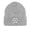 Dog Cat Paw Print Heart Knit Hat Beanie, Valentine's Day "XOXO LOVE KISS", Cozy Stylish Knitted Cap Beanie
