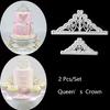 2pcs Crown Fondant Cake Printing Die Biscuit Baking Die  Molds Silicone