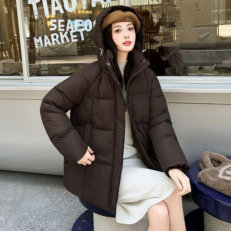 Simple new cotton-padded clothes for women's winter medium and long loose thickened cotton-padded clothes, cotton-padded jackets, versatile jackets