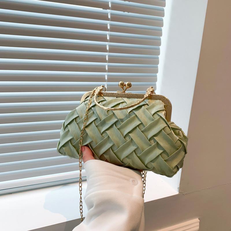 Fashionable Canvas Shell Bag Street Style Crossbody Bag For Women With Stitching Black White Pink Green