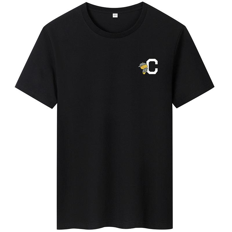 C Impresso Homem Moda Camiseta de manga curta Casual Camiseta de algodão puro