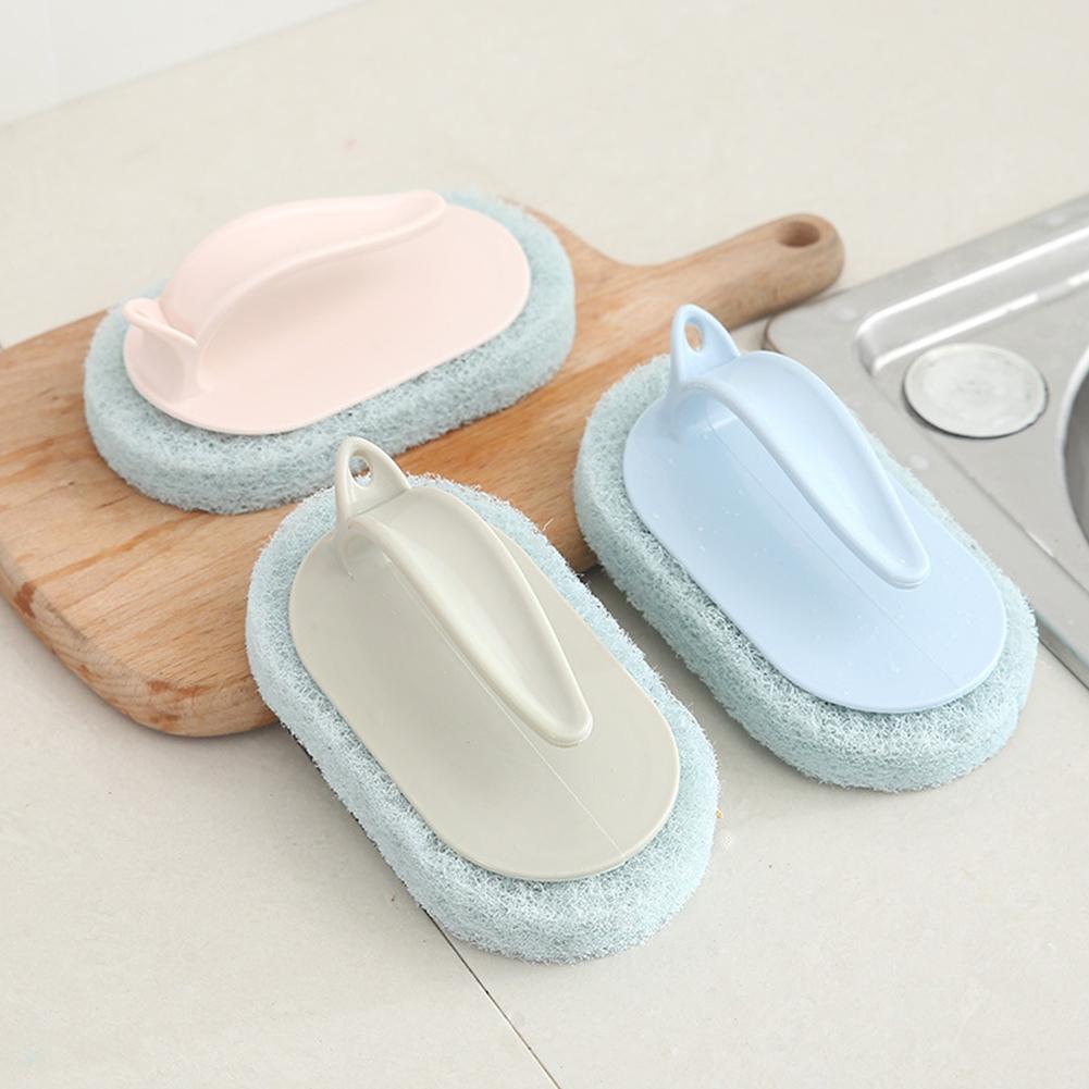 Powerful Sponge Brush with Short Handle for Bathtub Tile Cleaning