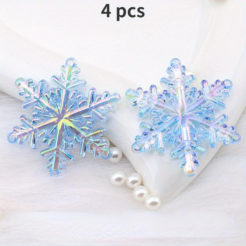 4pcs Shiny Acrylic Snowflake Decoration Translucent Snowflake Pendant Christmas Tree Snowflake Pendant Christmas accessories