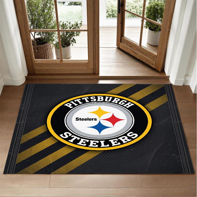 Covor din Catifea Cristal cu Design Pittsburgh Steelers Covoraș Decorativ Moale pentru Dormitor Intrare