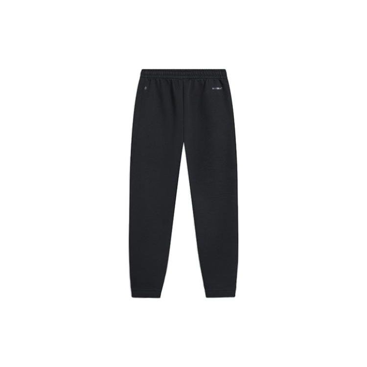 Li Ning Campus Series Fleece Cuffed Long Pants Solid Color Sports Casual Pants Men Pants Black YKLT323-1