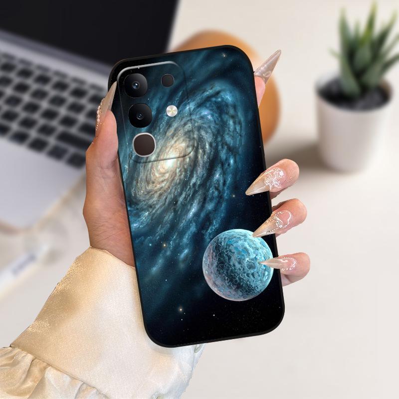 Pro vivo Y29 4G Pouzdra Y 29 Roztomilý Kreslený Potisk Černé Měkké Silikonové TPU Kryt Telefonu Pro Vivo T4x 5G Ochranné Pouzdro Fundas Case Capa