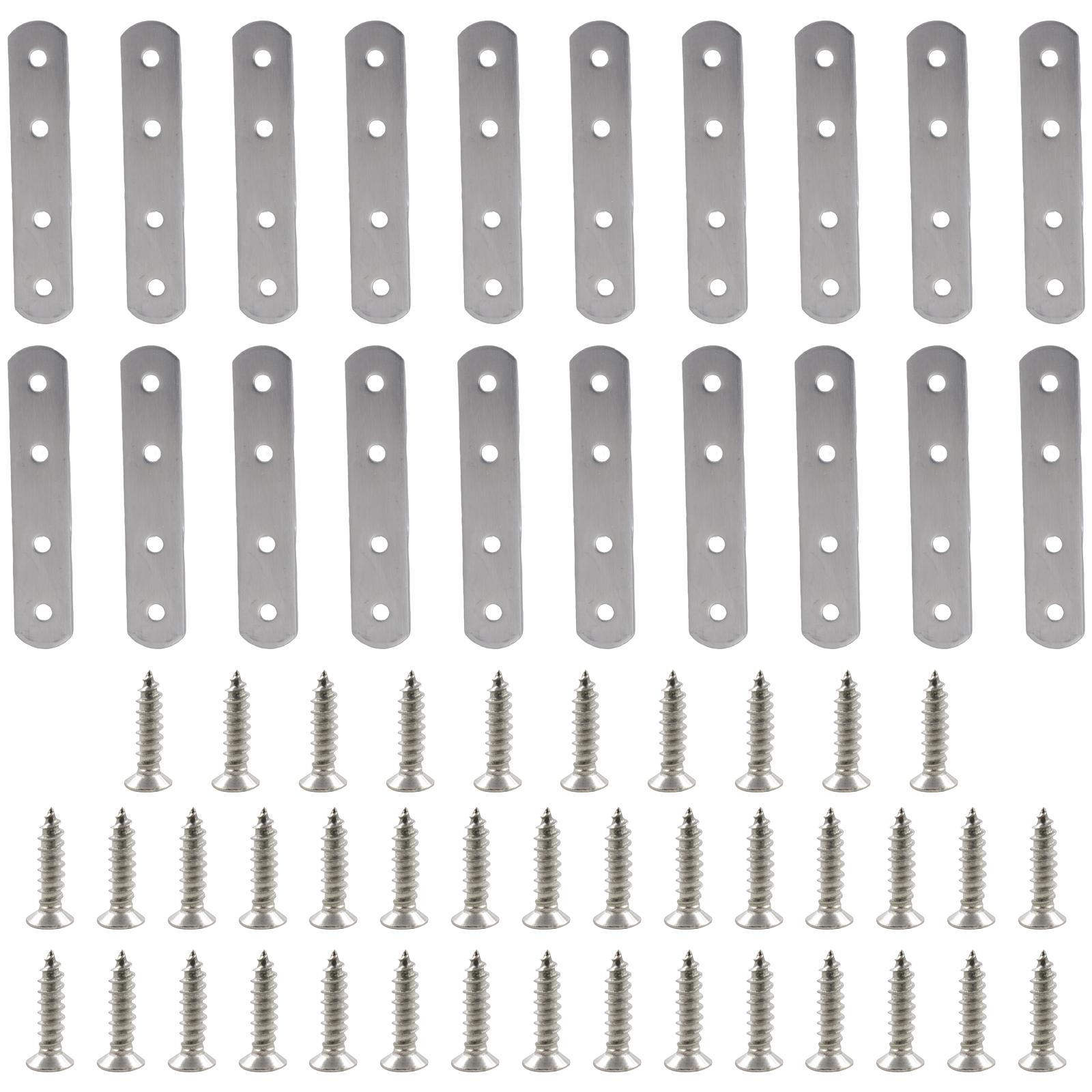 

20 шт. Плоские прямые соединительные скобы Прочные соединительные пластины из нержавеющей стали Домашний аксессуар для деревянной мебели для ежедневного использования B