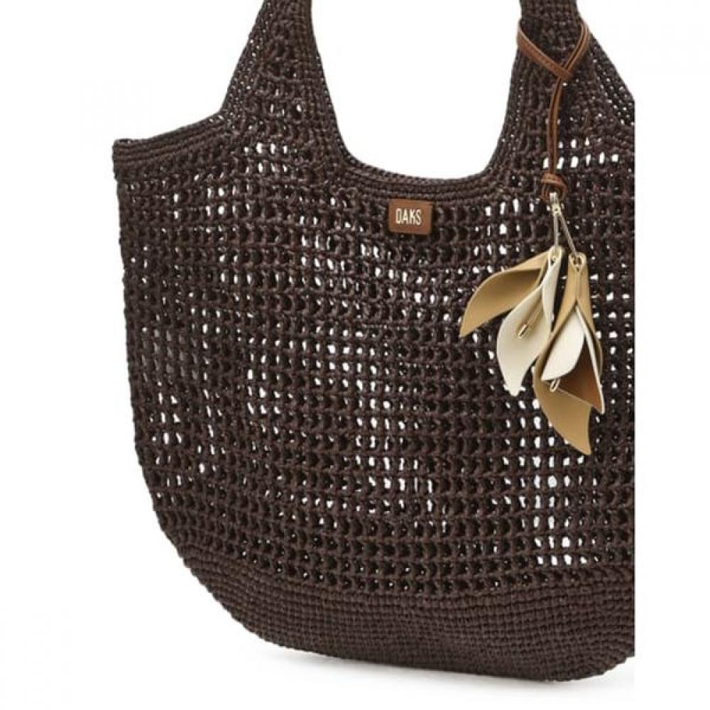 Daks Brown Raffia Twisted Mesh ShouLder Bag L Dcba6e590w3