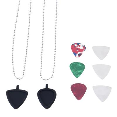 Stilvolle Gitarrenplektrum Halskette Verstellbar Tragbar Gitarrenplektrum Anhänger Halskette für Damen Herren Cosplay Geschenk