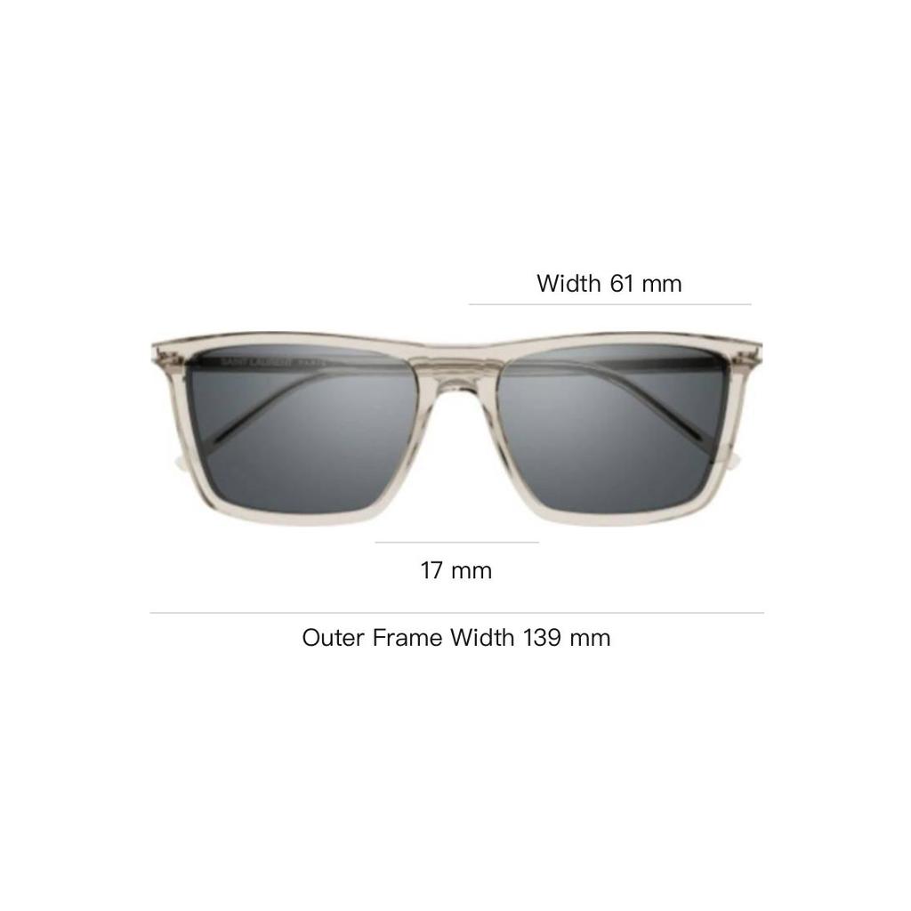 Saint Laurent Mirror Leg Letter Irregular Shape Sunglasses Men Sunglasses Beige SL668003