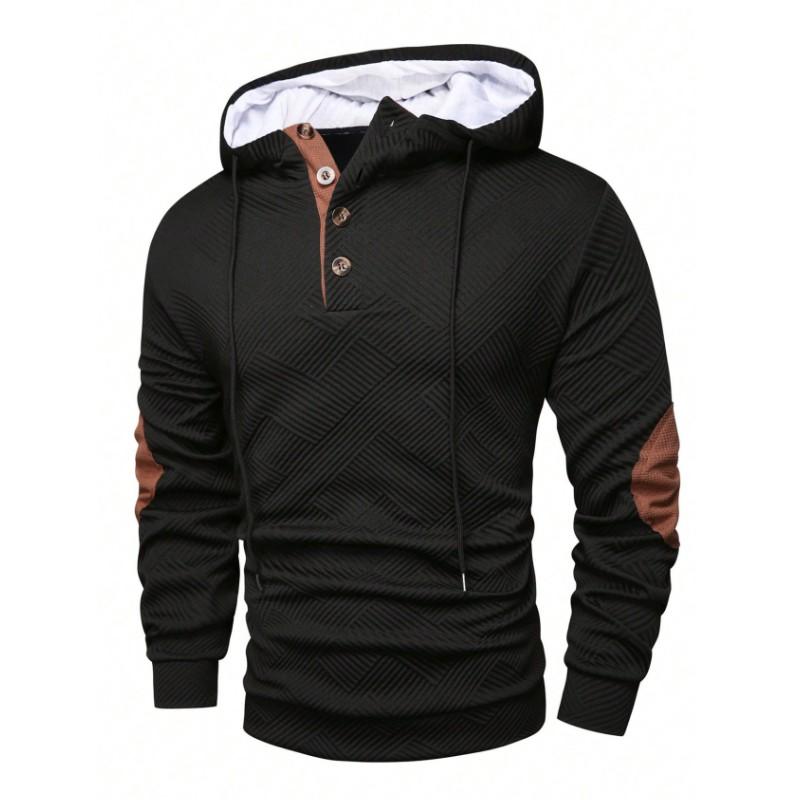 Herren Herbst Winter Stehkragen Hoodie Langarm Sweatshirts Outdoor Gespleißte Sport Pullover Jacke