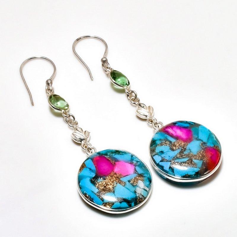 

Ювелирные серьги Колючая устрица с драгоценным камнем цаворит 925 пробы, посеребренные, 2,65 дюйма