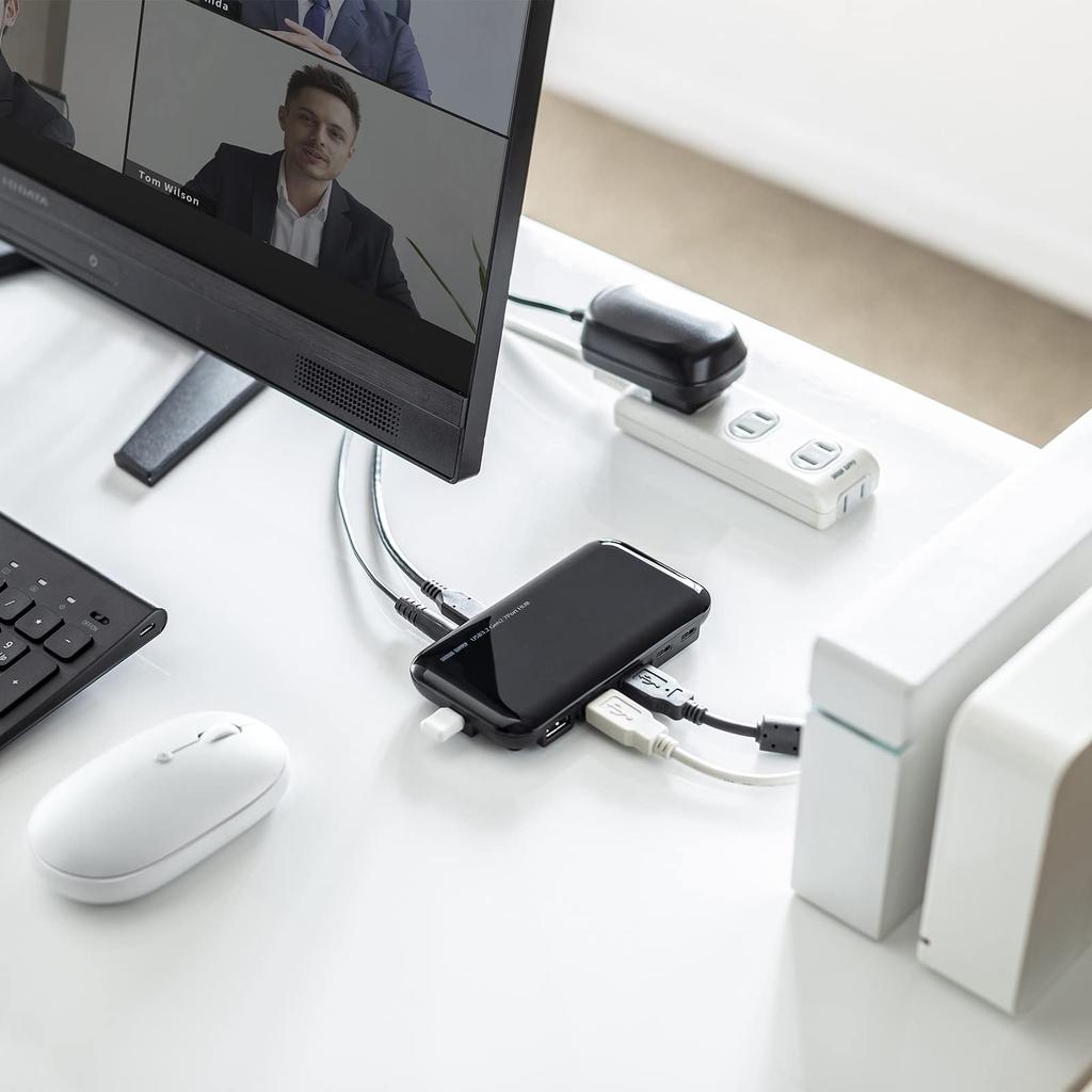 Sanwa Supply Compatible Hub Black USB3.2Gen2 Type-C 7-Port USB-3TCH38BK