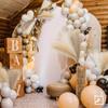 6pcs Pampas Grass Faux Pompas Fluffy Artificial Fake Flower Boho Decor for Vase Filler Ins Style Modern Home Decor Wedding Decor