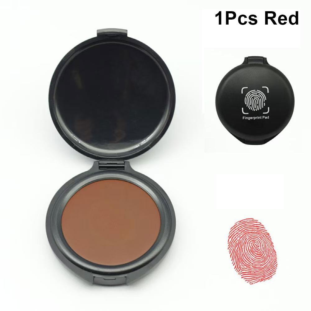 1Pcs New 5.8cm Stamp Pad Waterproof Portable Fingerprint Ink Pad Black/Red/Blue Mini Thumbprint Ink Pad Identification Security