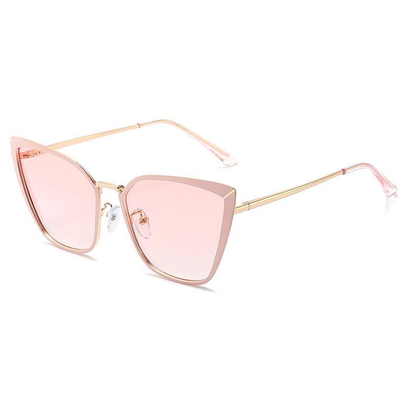Fashion Cat-eye Sunglasses For Women With High-end Personalized Versatile Sunglasses New Metal Sunglasses 1208