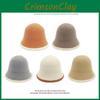Lamb Knitted Womens Wool Bucket Hat Colorblocked Warm Coldresistant Autumn