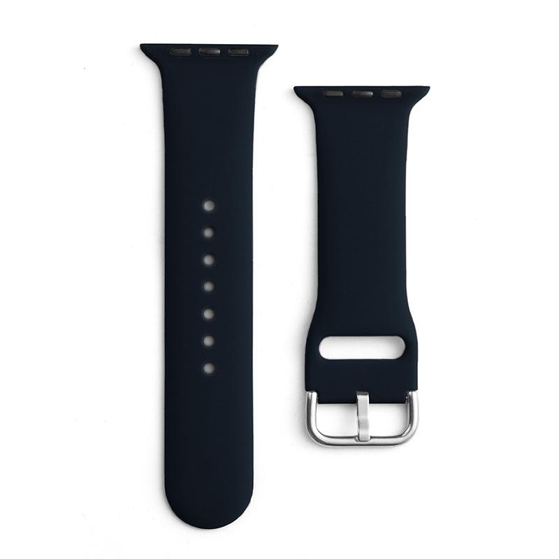 Premium Black Silicone Strap for Apple Watch Series 9/8/7/6/5/4/3/2/SE - Compatible with 41mm, 40mm, 38mm - Durable Wristband Replacement