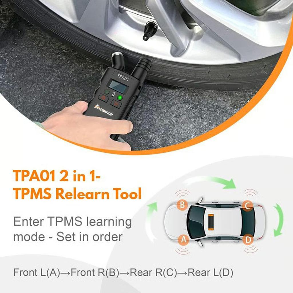 Nástroj pro znovu naučení TPMS Plus Digitální měřič tlaku v pneumatikách 150 PSI 2-v-1 TPMS