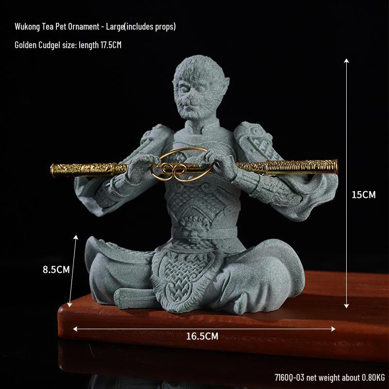 Porcelain Green Sandstone Buddha Ornament for Zen Fish Tank or Bonsai Display