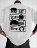 Unisexs Casual Tshirt Eat Sleep Ride Repeat Graphic T Shirts Unisex High Quality Love Riding Fashion Casual Tops Biker Tshirt
