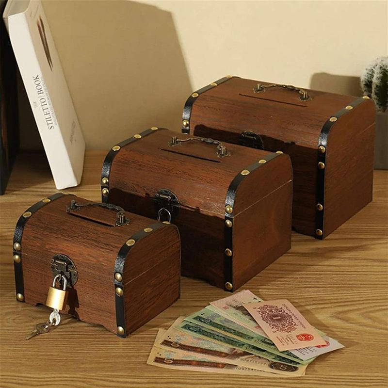 4 Inch Handmade Safe Money Box Wooden Piggy Bank Gift For Kids Adults Decor 4 Inch Handmade Safe Money Box Wooden Piggy Bank Gift For Kids Adults Decor