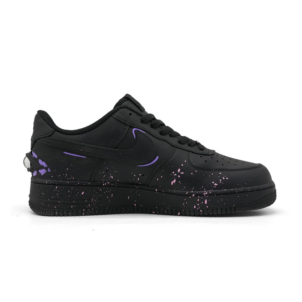 Nike Scarpe da Skateboard Nike Air Force 1 Basse Unisex Nero Viola CW2288-001(Team454--SCATOLA)