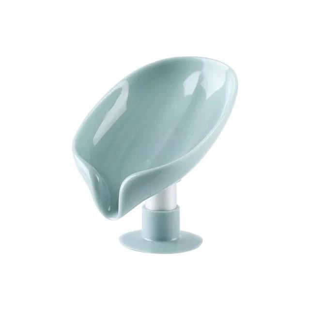 Creative Leaf-Shaped Soap Dish No Punching Standing Suction Cup No Water Accumulation Soap Rack Laundry Soap Box