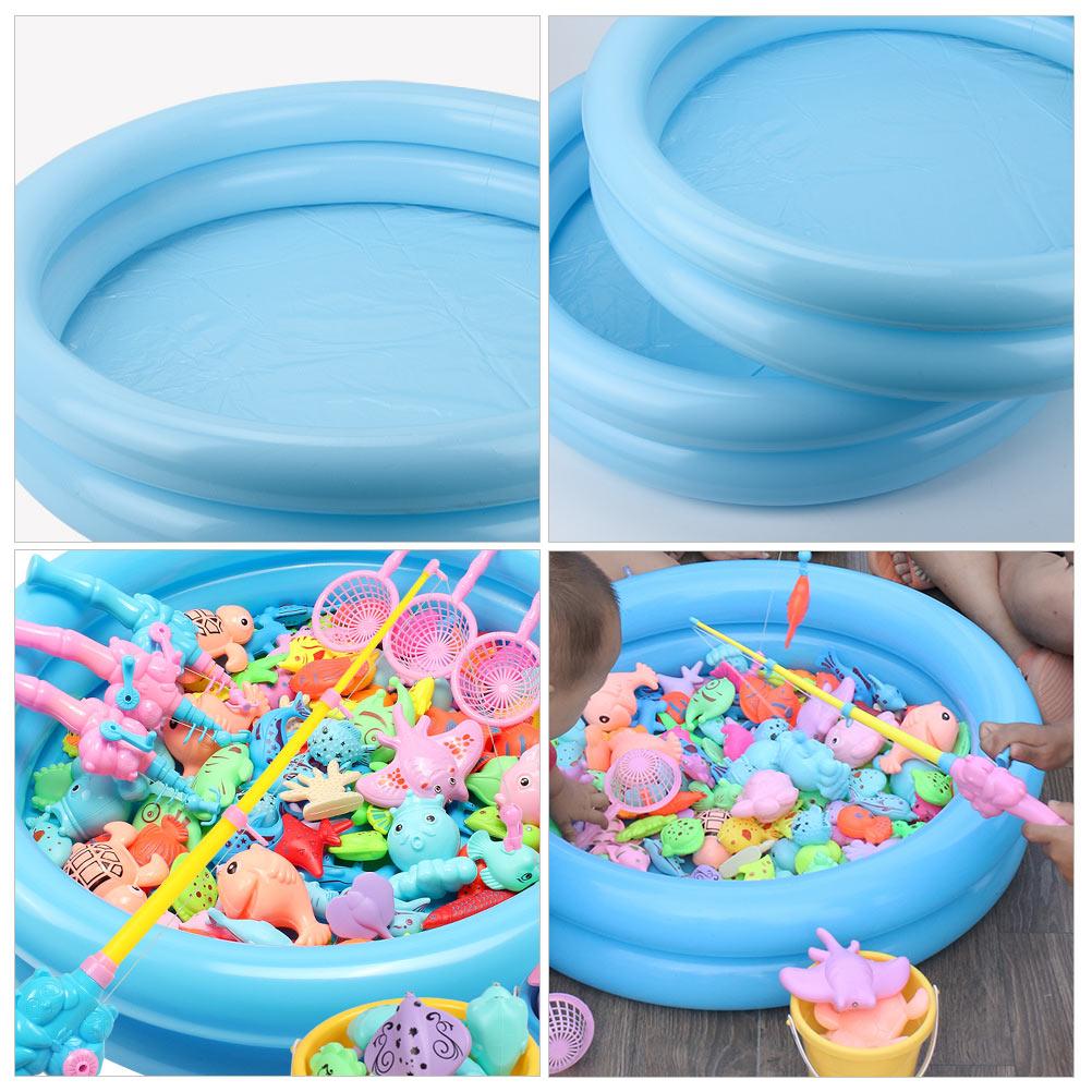 2 Pcs Sandbox Inflatable Child Toy Toys Portable Pool Tray Plastic Fishing Game