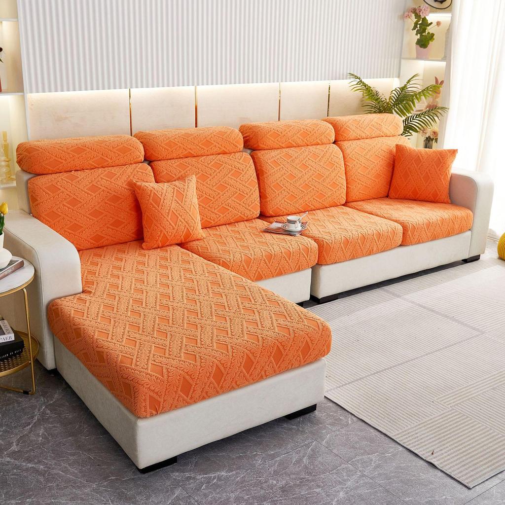 Thickened Jacquard Velvet Elastic Sofa Cover with Cushion Cover.
