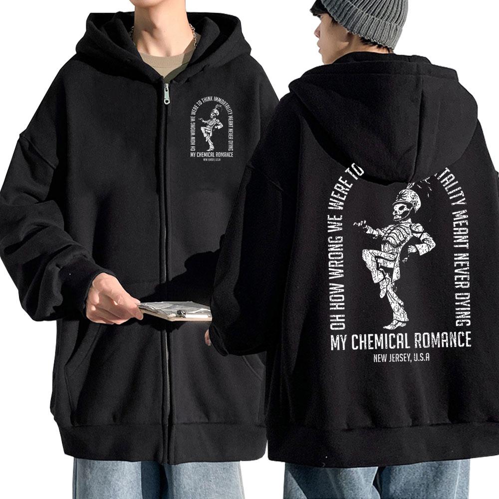 

My Chemical Romance Zipper Hoodie The Black Parade Rock Band Sweatshirt Men Long Sleeve Hoodies Goth Punk Jacket Coat S