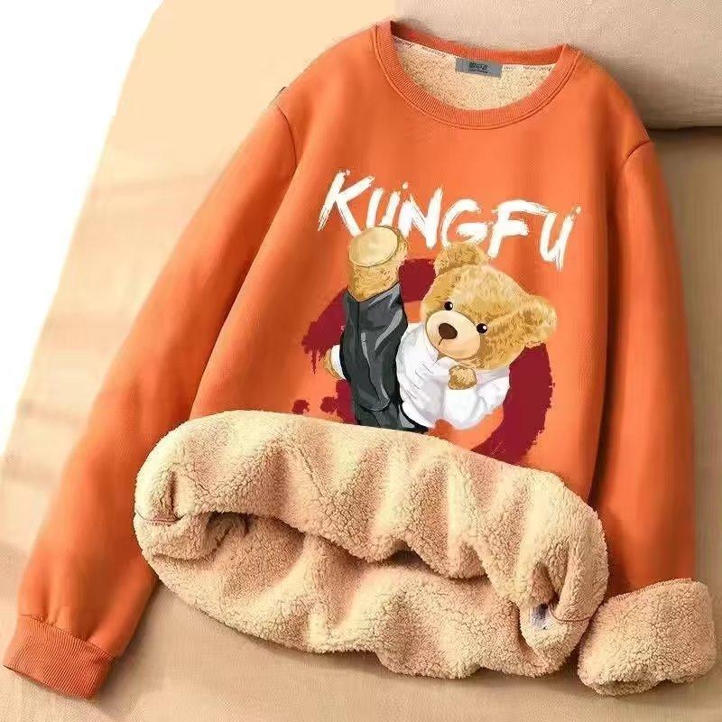 

Женская мода повседневная печать длинный рукав толстовка теплое нижнее белье топ L