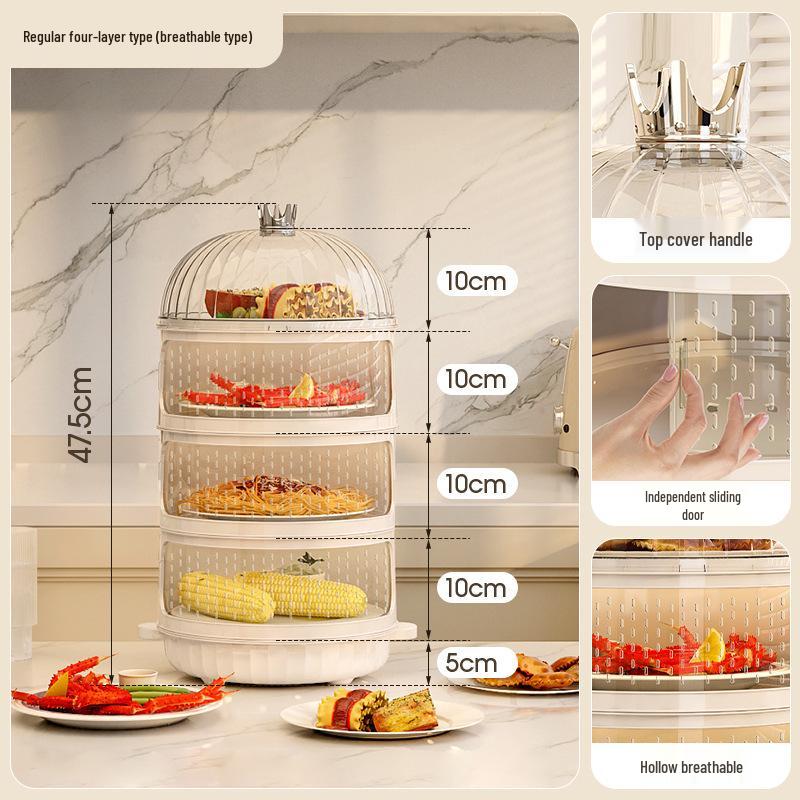 Multi-layer Transparent Food Cover for Dining Table Insulation