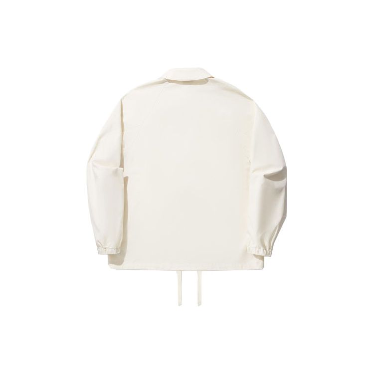 Li Ning Vital Series Solid Color Polo Collar Casual Loose Jacket Unisex Jacket Off-White AFDU261-4