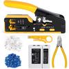Multifunctional RJ45 Network Cable Crimper & Tester Set for Home Installation