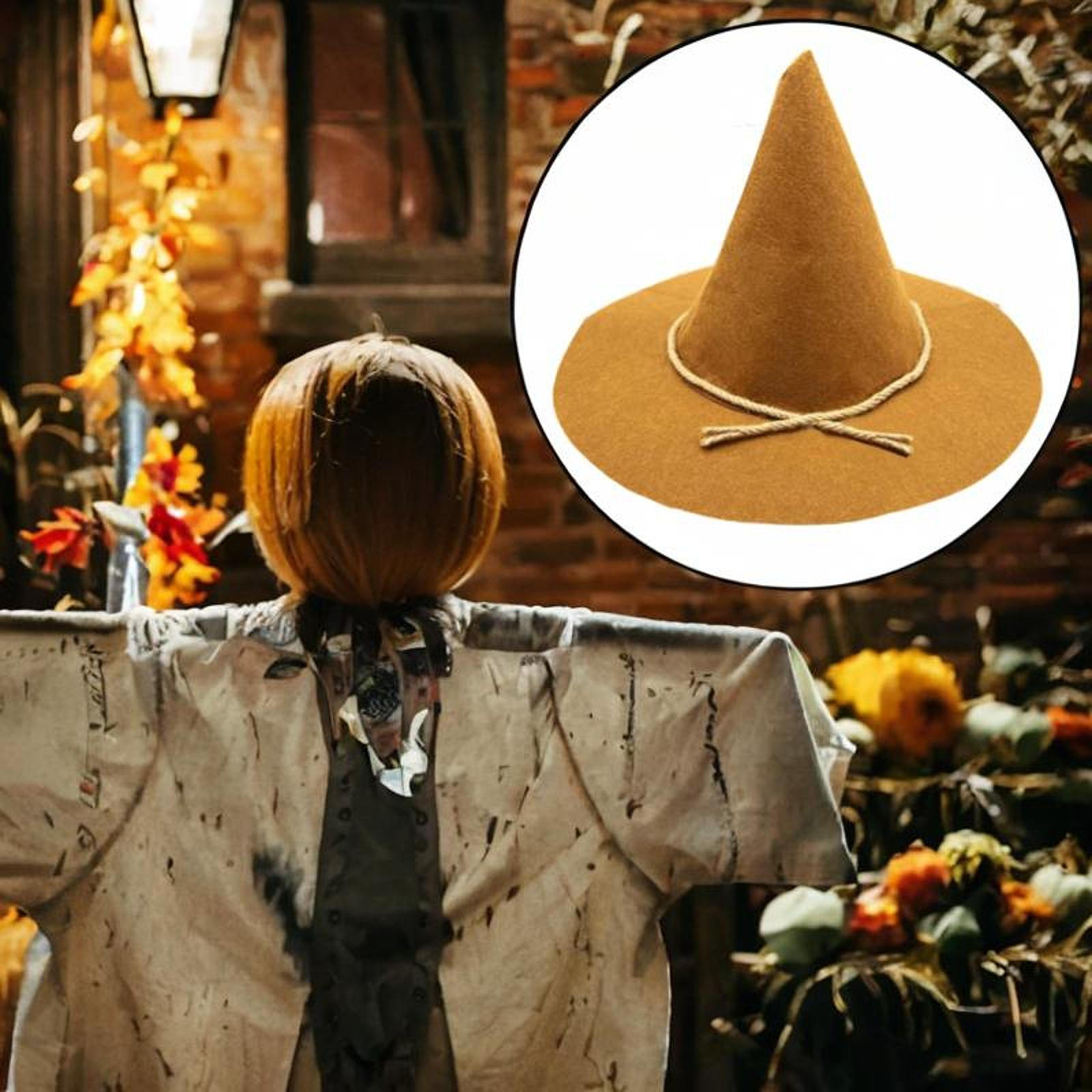 

Halloween Scarecrow Hat Novelty Pointed for Masquerade Festival Carnival Brwon