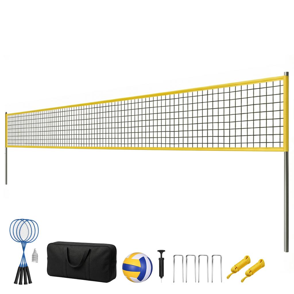 Volleyball and Badminton Set, Portable Net