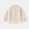 Kids Double Pocket Shirt Spring and Autumn Boys' Long Sleeves Corduroy Shirt Baby Boys' Polo Collar Solid Color Cardigan Top